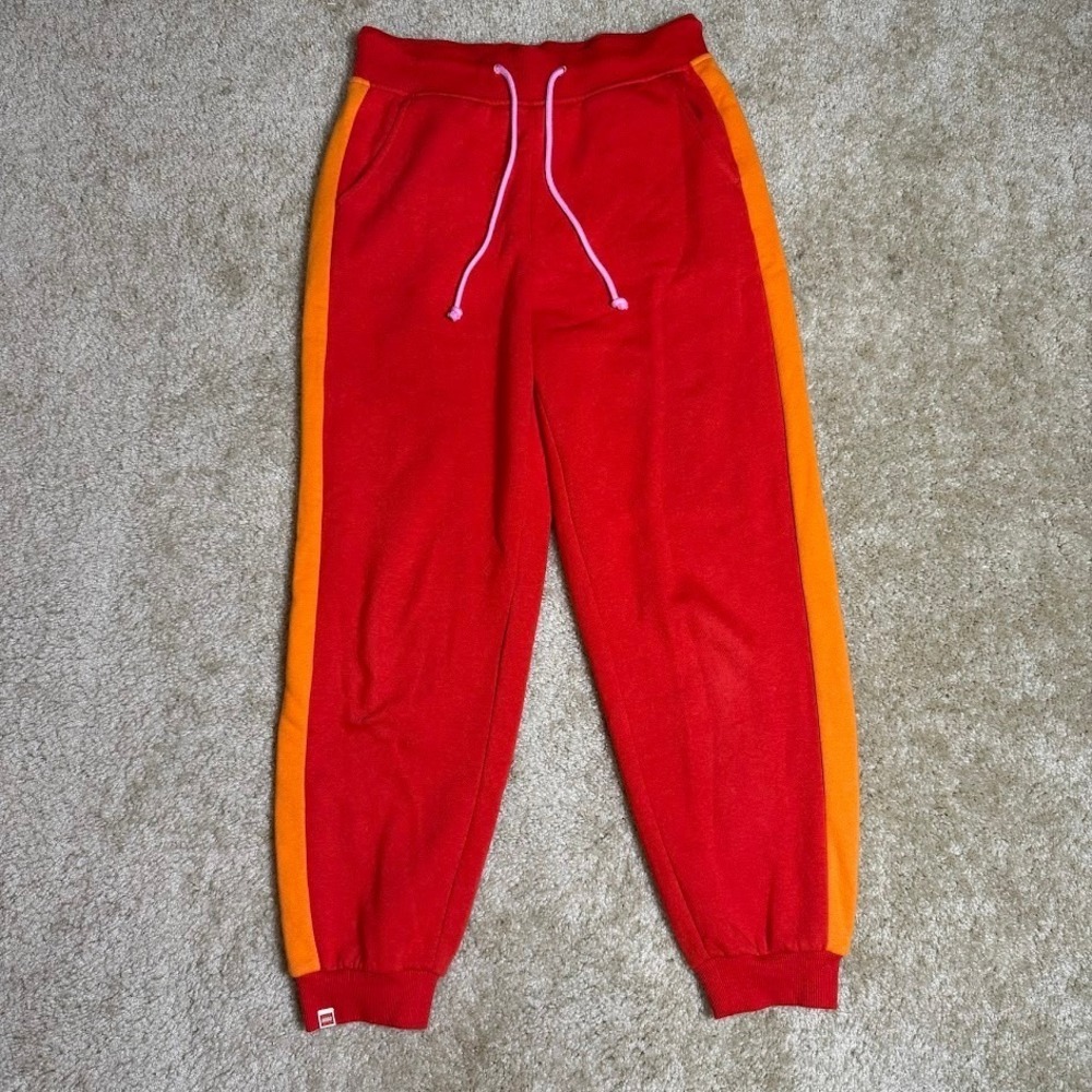 LEGO x Target Jogger Sweatpants Womens Small Red Orange Side Stripe Lounge Pants